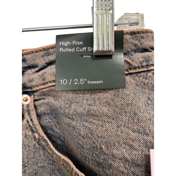 Wild Fable Size 10 Denim High-Rise Rolled Cuff Jean Shorts Fair Trade Certified - Picture 2 of 6